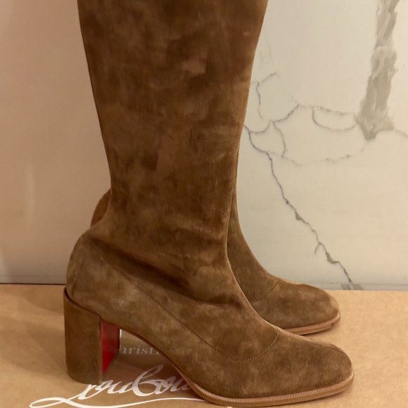 Christian Louboutin STRETCHADOXA BOTTA ALTA 70 Suede Over Knee Tall Boots - Picture 8 of 16